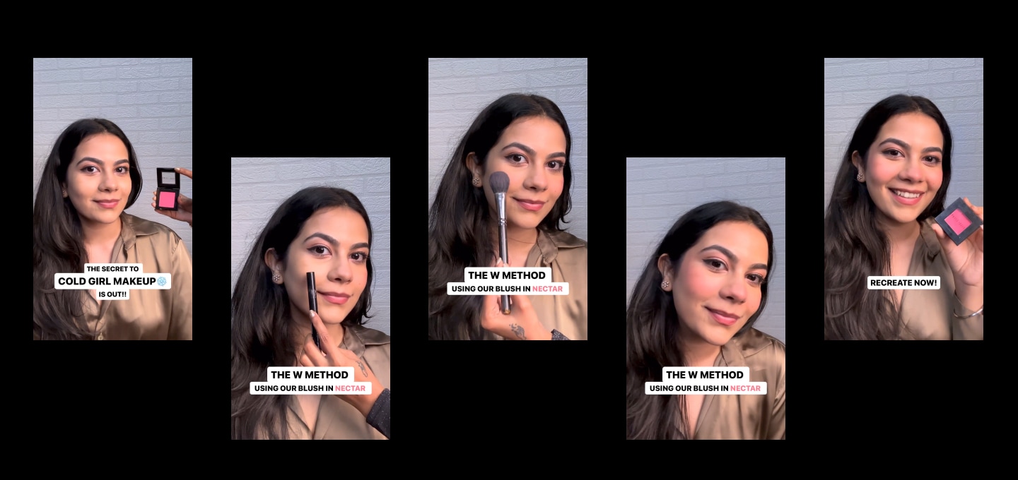 Collage de photos des différentes étapes du Glowy Makeup effectué par Laura Jubin, Pro Artist Bobbi Brown France